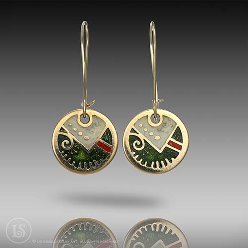 Holiday Earrings, Bronze