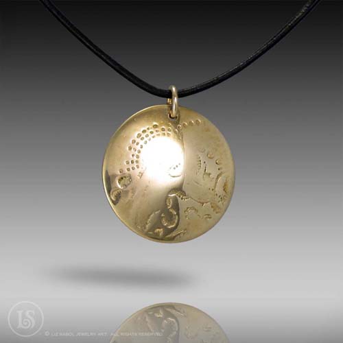 Simple Disc Pendant, Bronze