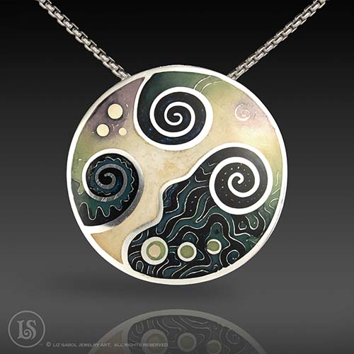 Jupiter I Pendant, 960 Sterling Silver, 14K Gold, 22K Gold